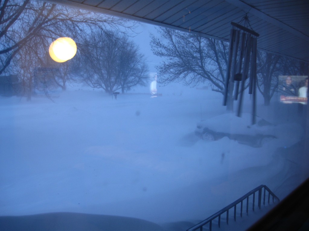 Midwest Winter, Snow drift, buried car