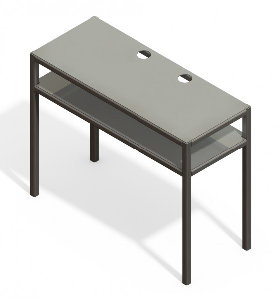 Flat Panel TV & DVR Stand Flat Panel TV & DVR Stand, 1.5" Square Steel Tubing, 1/8" Steel Plate, Weldment, 46" wide, 19" deep, 36" height