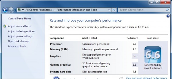 Windows 7 x64 - Performance - Experience Index Base Score