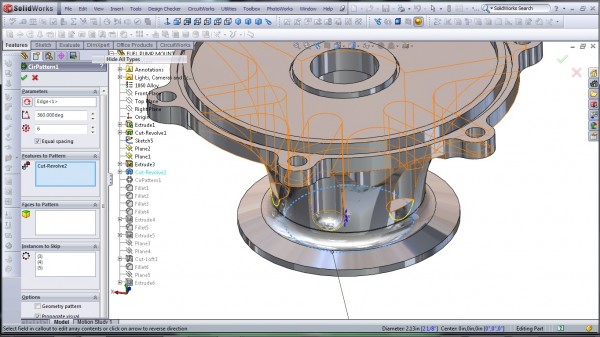 3D CAD Modeling - SolidWorks - High Performance Engine Part - Fuel Pump Mount - 12