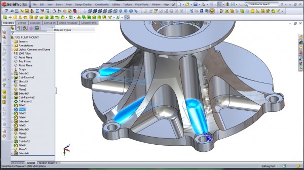 3D CAD Modeling - SolidWorks - High Performance Engine Part - Fuel Pump Mount - 14