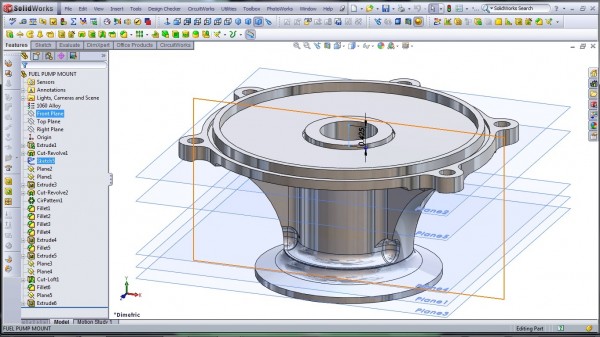3D CAD Modeling - SolidWorks - High Performance Engine Part - Fuel Pump Mount - 5
