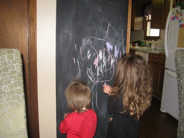 Kids with Steel Magnetic Kitchen Cabinet Blackboard design