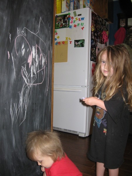 Kids with Steel Magnetic Kitchen Cabinet Blackboard design