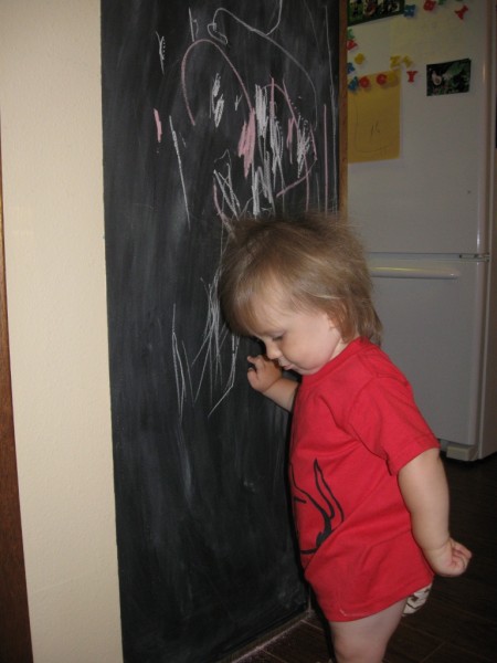 Kids with Steel Magnetic Kitchen Cabinet Blackboard design