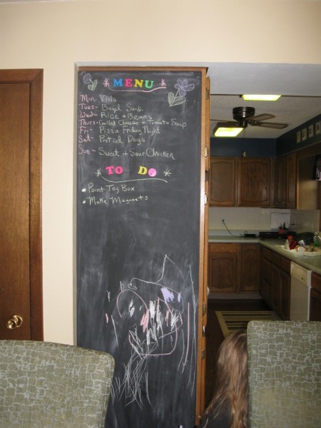 Kids with Steel Magnetic Kitchen Cabinet Blackboard design