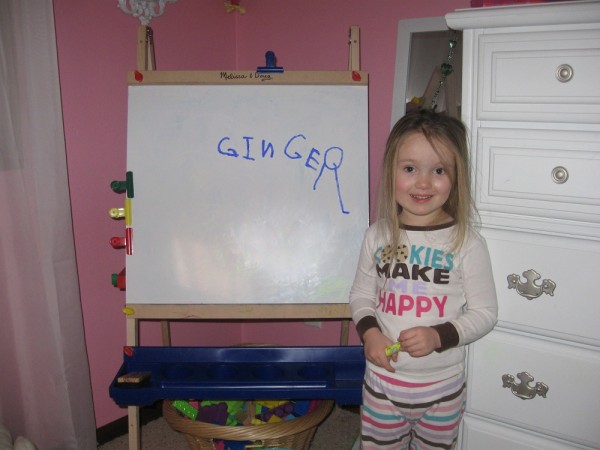 Ginger Writes Her Name - In Russian!