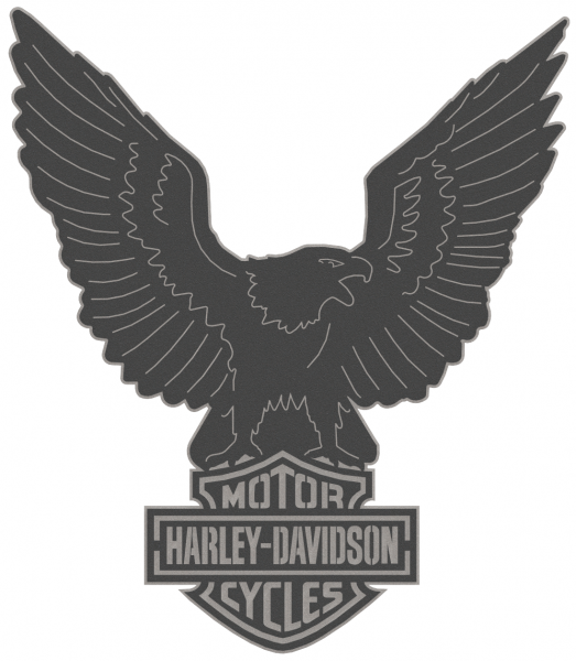 Harley Davidson Logo & Eagle - 2 Piece Steel Wall Decoration 4