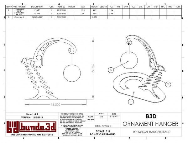 ORNAMENT HANGER DRAWING Whimsical Ornament Hanger Drawing