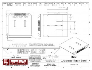 Motorcycle Luggage Rack Bent Plate Drawing
