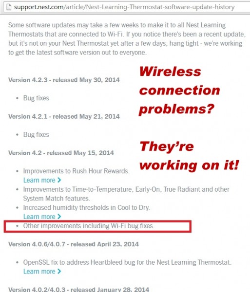 Nest Learning Thermostat wireless problems? They're working on it!