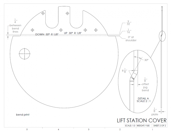 LIFT STATION COVER - VSN3B - SHEET METAL JOG BEND