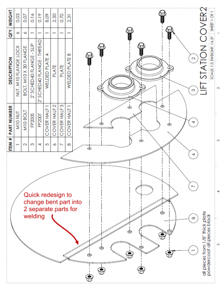 LIFT STATION COVER - VSN4 - CUT APART AND WELDED FOR OFFSET