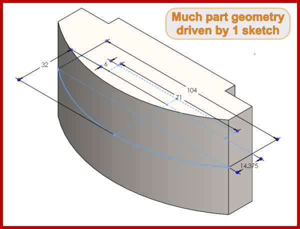 Balcony - Solid geometry driven from sketch - SolidWorks