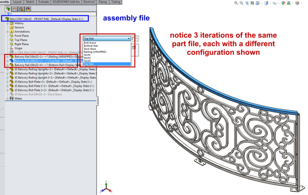 My First Forays into Top-Down Part Modeling - suppressing different features in a part file to create individual piece parts with fit-up dependencies on shared base dimensions & geometry.