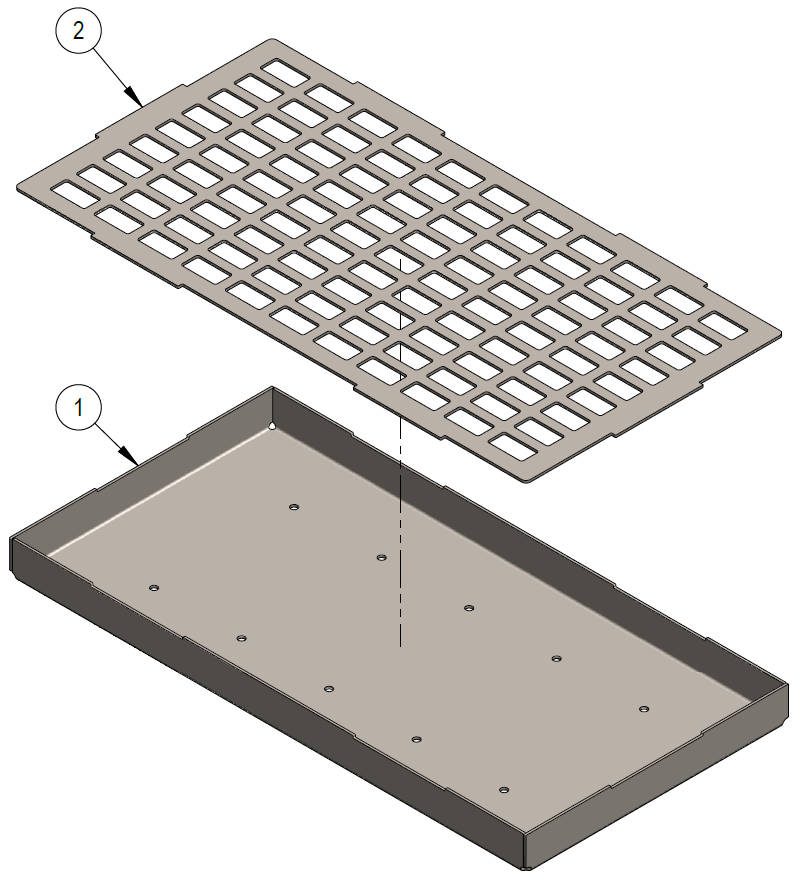 Assembly - Low Profile 2-pc Camping Grill - Ash Pan 29 x 15 x 2in