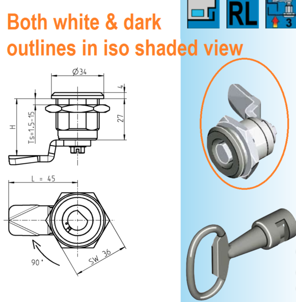 EMKA - Both white & dark outlines in iso shaded view is like so-called cartoon mode