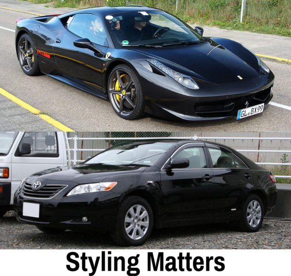 Styling Matters - Ferrari 458 Spider vs 2006-2009 Toyota Camry