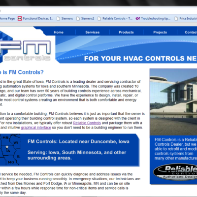 FM Controls, Inc. - HVAC Controls Website