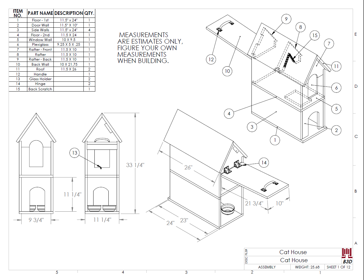 How to build a Cat House - With Drawings Download | Kris Bunda Design