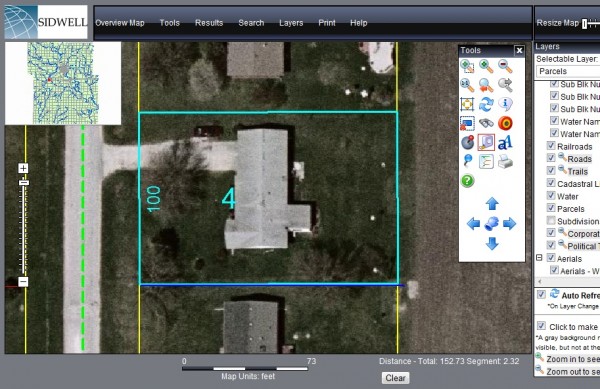 Aerial Satellite Photo - Measure Lot Square Footage