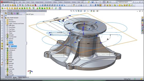 3D CAD Modeling - SolidWorks - High Performance Engine Part - Fuel Pump Mount - 8.2