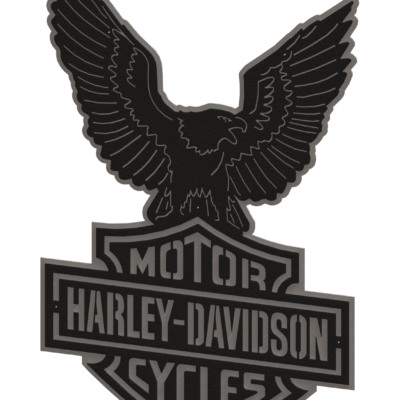 Harley Davidson Logo & Eagle - 2 Piece Steel Wall Decoration 1