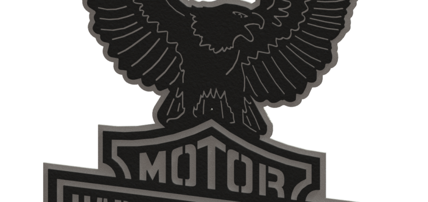 Harley Davidson Logo & Eagle - 2 Piece Steel Wall Decoration 1