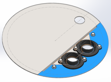 CUSTOM LIFT STATION COVER AND PIPE FLANGE HARDWARE ASSEMBLY (CAD SCREENSHOT)