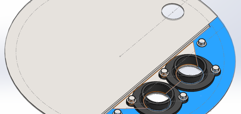 CUSTOM LIFT STATION COVER AND PIPE FLANGE HARDWARE ASSEMBLY (CAD SCREENSHOT)