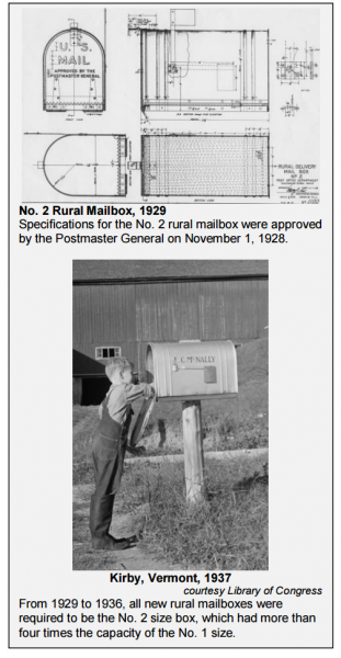 Large Rural Mailbox - From the USPS history of Mailbox Standards PDF