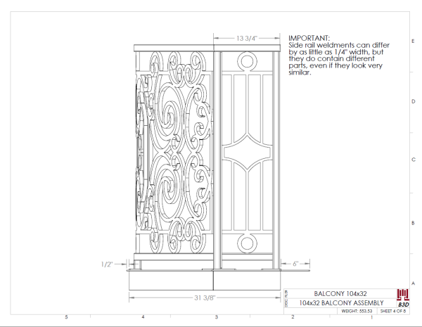 Curved balcony fabrication layout print 4