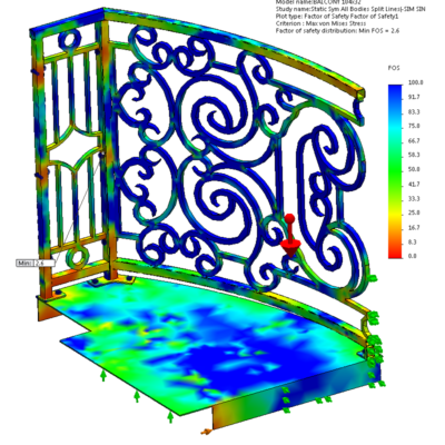 SolidWorks Simulation - Factor Of Safety on balcony