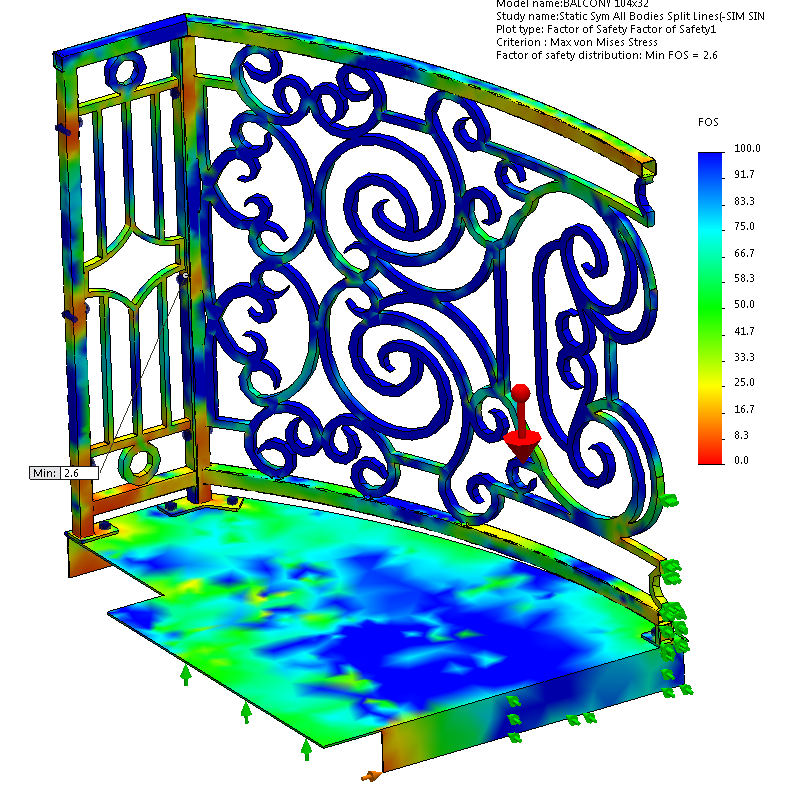 Curved Balcony Design Fea Simulation Weight Safety Check Kris