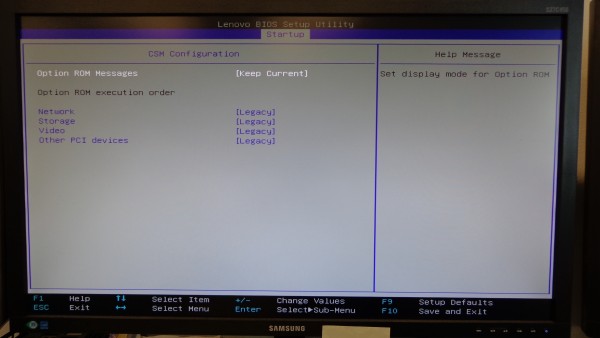 Fixing Lenovo ThinkStation M-2 Boot Disc 13 - BIOS CSM screen