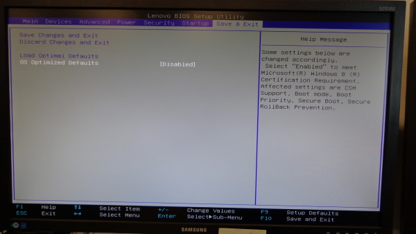 Fixing Lenovo ThinkStation M-2 Boot Disc 14 - BIOS OS Optimized Defaults