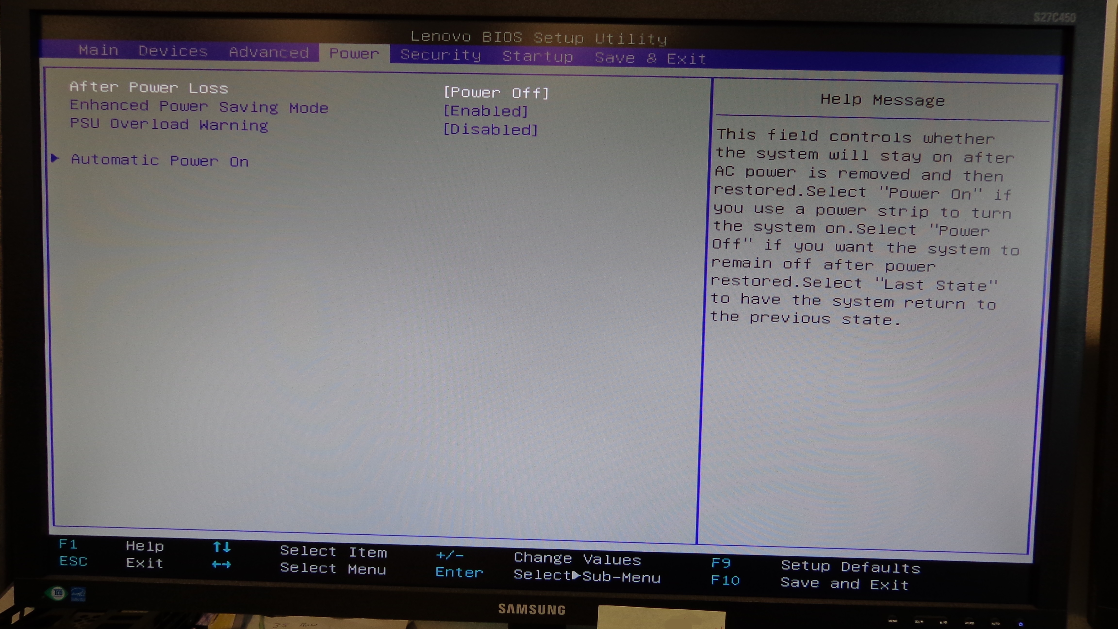 Fixing Lenovo ThinkStation M-2 Boot Disc 9 – BIOS Power tab screen | Kris  Bunda Design