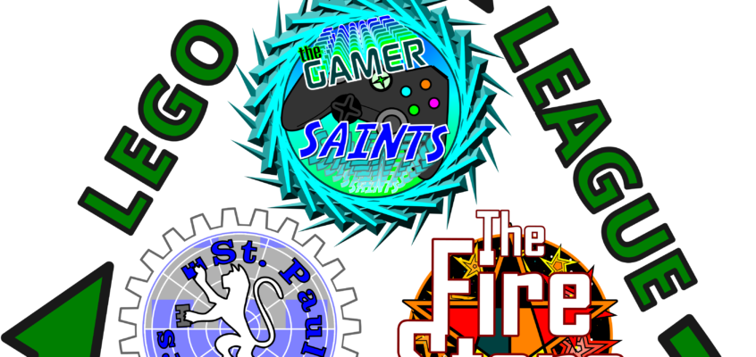 3 ST PAUL LEGO LEAGUE LOGOS - RECYCLING THEME - BLACK LINES