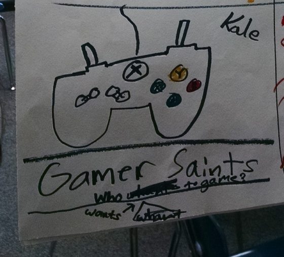 Team Gamer Saints Logo Consensus: I was told the kids liked this controller drawing.