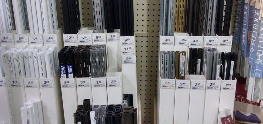 Shelf Standards at hardware store