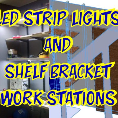 LED STRIP LIGHTS AND SHELVING BRACKET DESK WORKSTATIONS