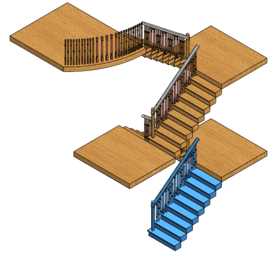 COPPER BRONZE STAIRCASE BALUSTERS CAD