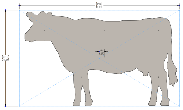 FARM SIGNS - COW 40 X 24in - STEEL