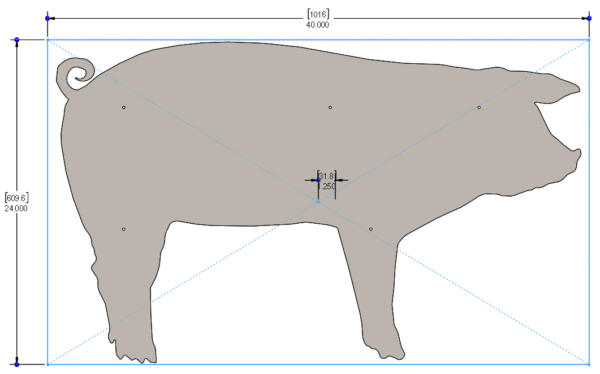 FARM SIGNS - PIG 40 X 24in - STEEL