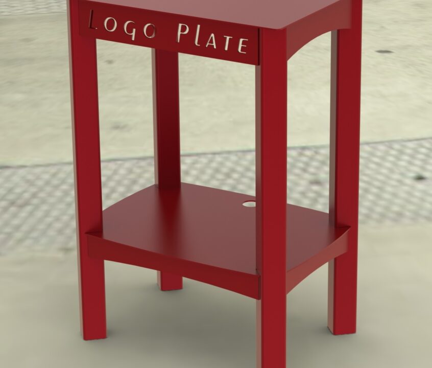 POPCORN MAKER STAND RENDER 1D -- RED PAINTED