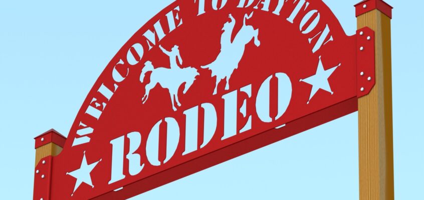 RENDER - DAYTON RODEO WELDED SIGN ASSEMBLY 95IN FRONT 1