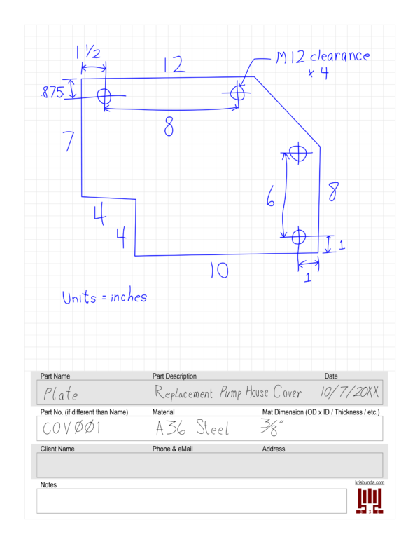 B3D PART CREATION SHEET - example