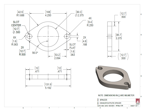 SIMPLE REPLACEMENT PART OR ADAPTER - DRAWING PRINT