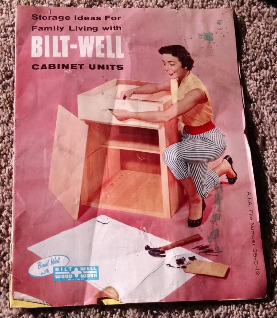 1950S Graphic Design - BROCHURE - Lumber Industry - Storage For Family Bilt-Well Cabinet Units 1