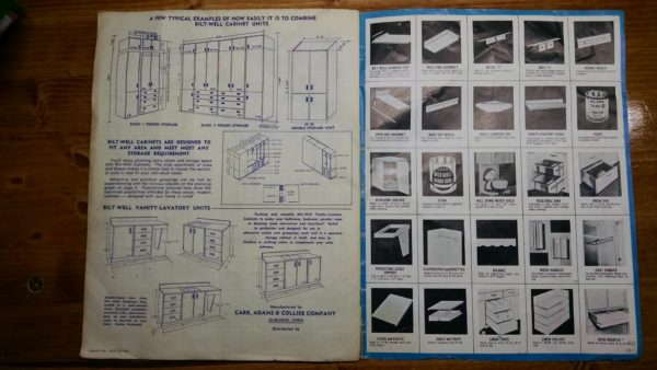 1950S Graphic Design - BROCHURE - Lumber Industry - Storage For Family Bilt-Well Cabinet Units 12 insert